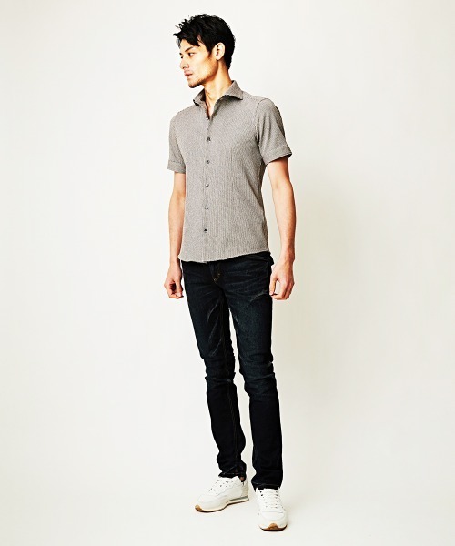 MICHEL KLEIN HOMME   （ミッシェルクランオム）の「半袖シャツ（ローランド）（シャツ/ブラウス・メンズ・ホワイト/ベージュ/ブルー・MEDIUM/LARGE/X-LARGE/48/51/46）」の5枚目の写真