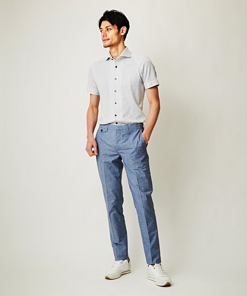 MICHEL KLEIN HOMME   （ミッシェルクランオム）の「半袖シャツ（ローランド）（シャツ/ブラウス・メンズ・ホワイト/ベージュ/ブルー・MEDIUM/LARGE/X-LARGE/48/51/46）」の7枚目の写真