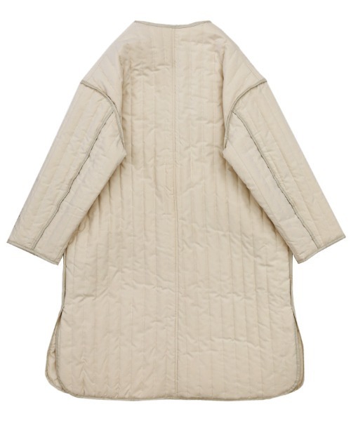 【未使用品】select MOCA by son ノーカラーロング中綿アウター 美品】select MOCA by son ノーカラーロング中綿アウター