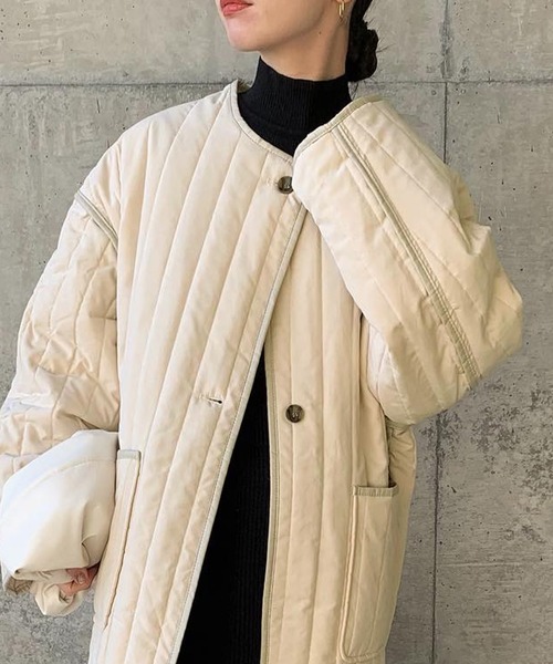 美品☆23区キルティングタフタ ロングコートノーカラー　ゴールドボタン 楽天市場】≪ 特別セール ≫ 2way コート アウター ブルゾン