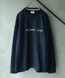 NUMBER (N)INE | 【NUMBER (N)INE】《別注》マイクロダンボール ロゴ刺繍ポケット クルーネック ルーズロンT(Tシャツ/カットソー)