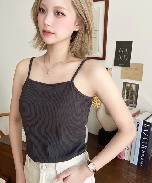 セール】【累計販売枚数3万枚突破！】カップ付きテレコリブスクエア