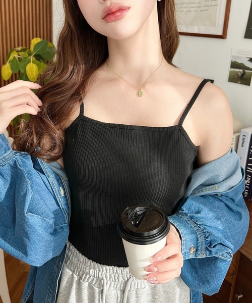 セール】【累計販売枚数3万枚突破！】カップ付きテレコリブスクエア