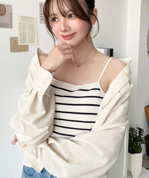 moment+(モーメントプラス)の「【累計販売枚数4万枚突破!】カップ付きテレコリブスクエアキャミソール(キャミソール・レディース・ブラウン/モカ/ベージュ/オフホワイト/ブラック/ホワイト系その他/ナチュラル/チャコールグレー・M/S/L)」の10枚目の写真