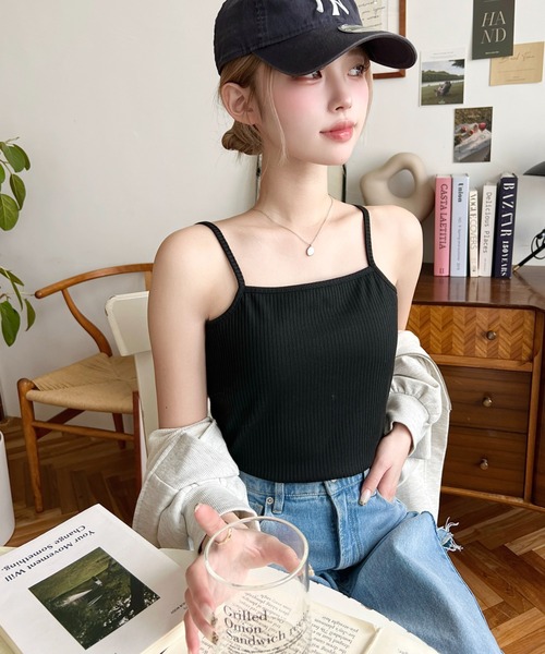 セール】【累計販売枚数3万枚突破！】カップ付きテレコリブスクエア