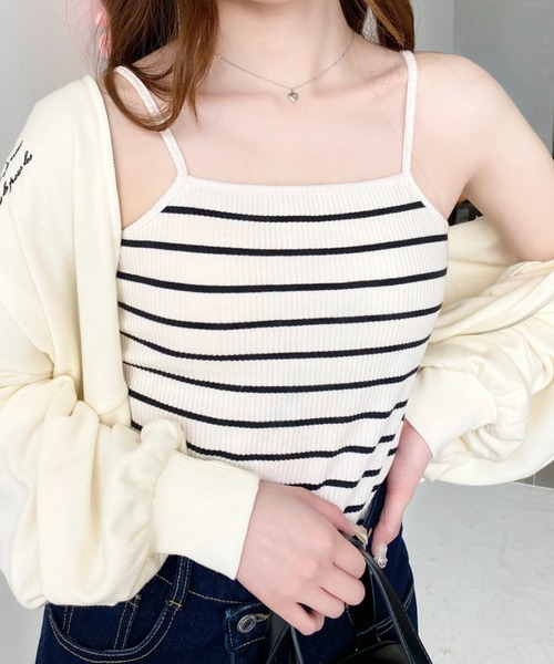 moment+(モーメントプラス)の「【累計販売枚数4万枚突破!】カップ付きテレコリブスクエアキャミソール(キャミソール・レディース・ブラウン/モカ/ベージュ/オフホワイト/ブラック/ホワイト系その他/ナチュラル/チャコールグレー・M/S/L)」の20枚目の写真