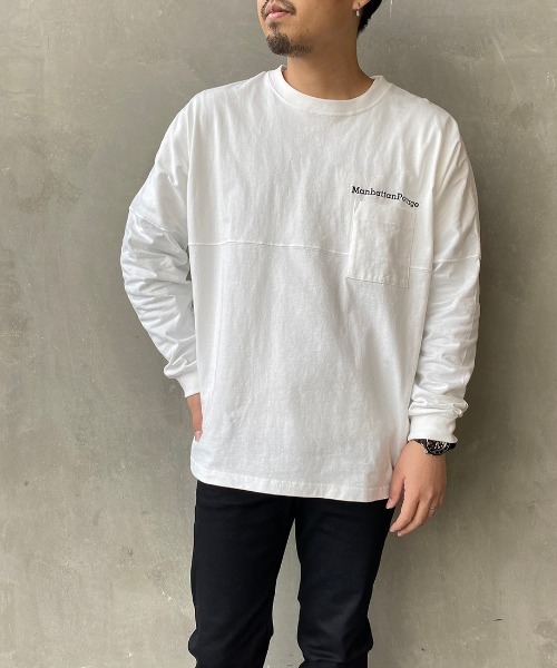 Manhattan Portage（マンハッタンポーテージ）の「[MANHATTAN PORTAGE/マンハッタンポーテージ] 別注 スカイラインロゴバックプリントロンＴ（Tシャツ/カットソー・レディース・ホワイト/ブラック/グレー/ピンク・S/M/L）」の9枚目の写真