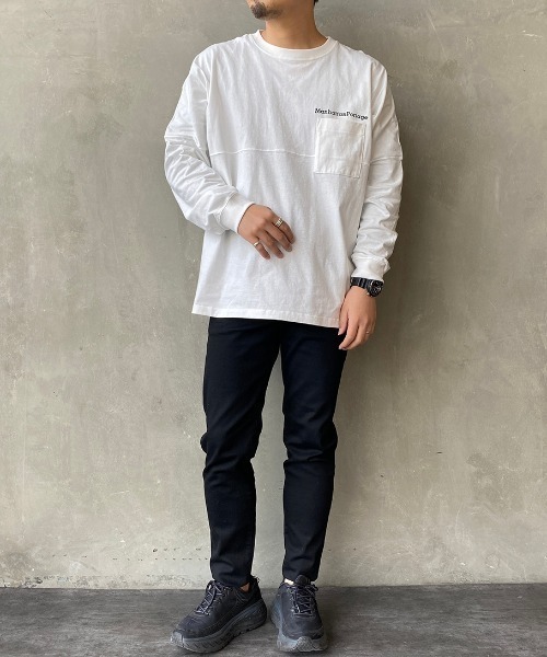 Manhattan Portage（マンハッタンポーテージ）の「[MANHATTAN PORTAGE/マンハッタンポーテージ] 別注 スカイラインロゴバックプリントロンＴ（Tシャツ/カットソー・レディース・ホワイト/ブラック/グレー/ピンク・S/M/L）」の10枚目の写真
