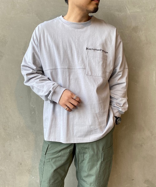 Manhattan Portage（マンハッタンポーテージ）の「[MANHATTAN PORTAGE/マンハッタンポーテージ] 別注 スカイラインロゴバックプリントロンＴ（Tシャツ/カットソー・レディース・ホワイト/ブラック/グレー/ピンク・S/M/L）」の22枚目の写真