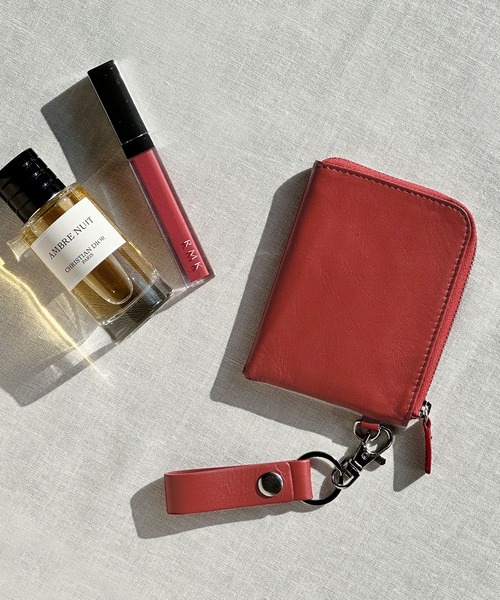 mieno（ミエノ）の「[mieno]牛革レザーコンパクトミニ財布キーリング付き（財布・レディース・ブラック/ダークブラウン/パープル/レッド/ブルー/グリーン/ウッド/マスタード/キャメル・FREE）」の9枚目の写真