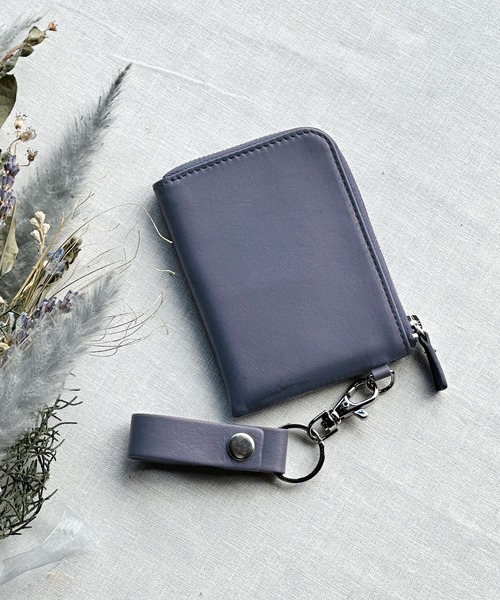 mieno（ミエノ）の「[mieno]牛革レザーコンパクトミニ財布キーリング付き（財布・レディース・ブラック/ダークブラウン/パープル/レッド/ブルー/グリーン/ウッド/マスタード/キャメル・FREE）」の6枚目の写真