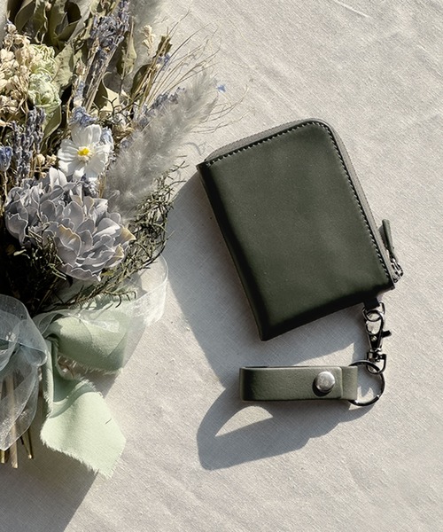 mieno（ミエノ）の「[mieno]牛革レザーコンパクトミニ財布キーリング付き（財布・レディース・ブラック/ダークブラウン/パープル/レッド/ブルー/グリーン/ウッド/マスタード/キャメル・FREE）」の5枚目の写真