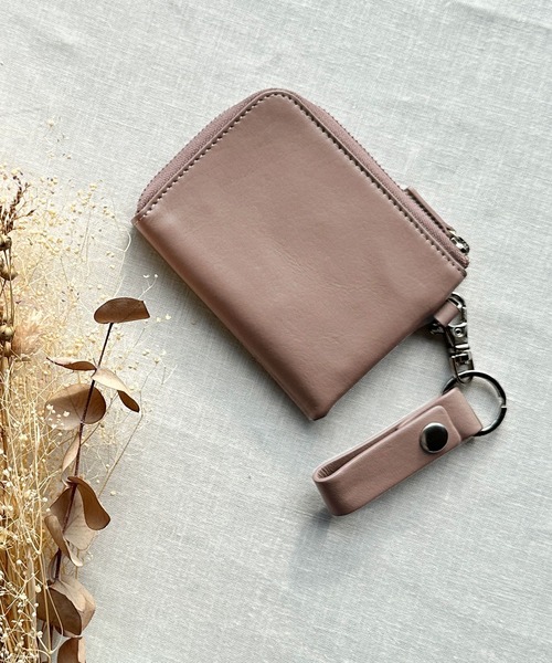 mieno（ミエノ）の「[mieno]牛革レザーコンパクトミニ財布キーリング付き（財布・レディース・ブラック/ダークブラウン/パープル/レッド/ブルー/グリーン/ウッド/マスタード/キャメル・FREE）」の4枚目の写真