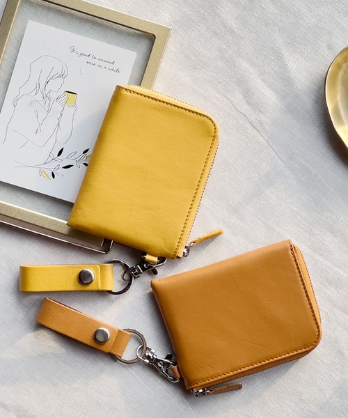 mieno（ミエノ）の「[mieno]牛革レザーコンパクトミニ財布キーリング付き（財布・レディース・ブラック/ダークブラウン/パープル/レッド/ブルー/グリーン/ウッド/マスタード/キャメル・FREE）」の12枚目の写真