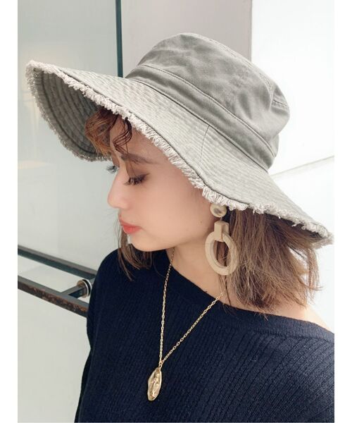 GYDA（ジェイダ）の「フリンジバケットHAT（その他雑貨・レディース・カーキ/ブラック・FREE）」の6枚目の写真