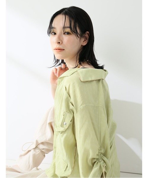 EARIH（アーリ）の「【EARIH / アーリ】floral jqオープンカラーシャツ（シャツ/ブラウス・レディース・ダークグリーン・36）」の4枚目の写真