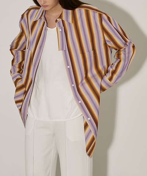 UNSPOKEN（アンスポクン）の「【UNSPOKEN】Multi-striped shirt FAZ20028（シャツ/ブラウス・レディース・マルチ・M/S）」の4枚目の写真