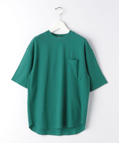 green label relaxing（グリーンレーベルリラクシング）の「OLT SC ヘンプ コットン クレープ クルーネック 半袖 カットソー（Tシャツ/カットソー・メンズ・ワインレッド/オフホワイト/ネイビー/オリーブ/ケリー・LARGE/SMALL/MEDIUM）」の3枚目の写真