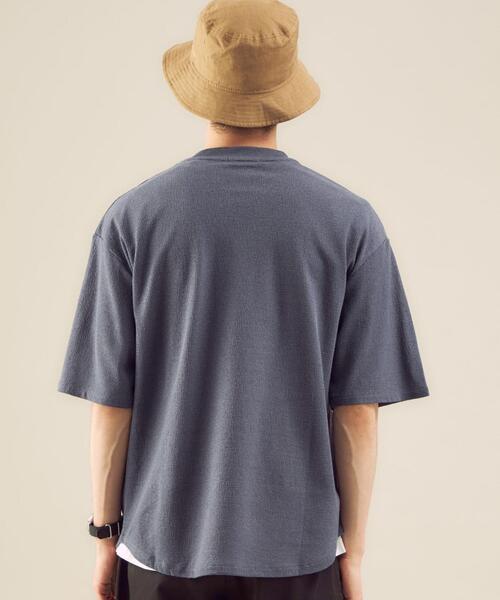 green label relaxing（グリーンレーベルリラクシング）の「OLT SC ヘンプ コットン クレープ クルーネック 半袖 カットソー（Tシャツ/カットソー・メンズ・ワインレッド/オフホワイト/ネイビー/オリーブ/ケリー・LARGE/SMALL/MEDIUM）」の8枚目の写真