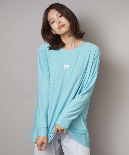 FILA(フィラ)の「【FILA/フィラ】レディースロゴロングTシャツ(Tシャツ/カットソー・レディース・ホワイト/ブラック/パープル/ネイビー/サックスブルー/ピンク/イエロー・MEDIUM/LARGE/X-LARGE)」の5枚目の写真
