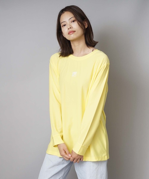 FILA(フィラ)の「【FILA/フィラ】レディースロゴロングTシャツ(Tシャツ/カットソー・レディース・ホワイト/ブラック/パープル/ネイビー/サックスブルー/ピンク/イエロー・MEDIUM/LARGE/X-LARGE)」の6枚目の写真