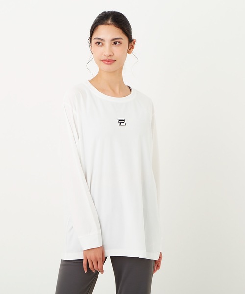FILA(フィラ)の「【FILA/フィラ】レディースロゴロングTシャツ(Tシャツ/カットソー・レディース・ホワイト/ブラック/パープル/ネイビー/サックスブルー/ピンク/イエロー・MEDIUM/LARGE/X-LARGE)」の11枚目の写真