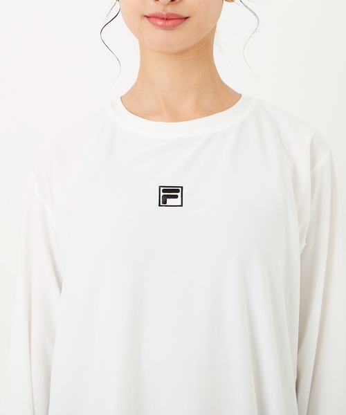 FILA(フィラ)の「【FILA/フィラ】レディースロゴロングTシャツ(Tシャツ/カットソー・レディース・ホワイト/ブラック/パープル/ネイビー/サックスブルー/ピンク/イエロー・MEDIUM/LARGE/X-LARGE)」の16枚目の写真