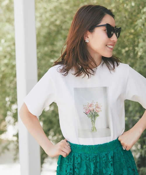 &. NOSTALGIA（アンドドットノスタルジア）の「フォトプリントTシャツ（Tシャツ/カットソー・レディース・ピンク/ホワイト・FREE）」の3枚目の写真