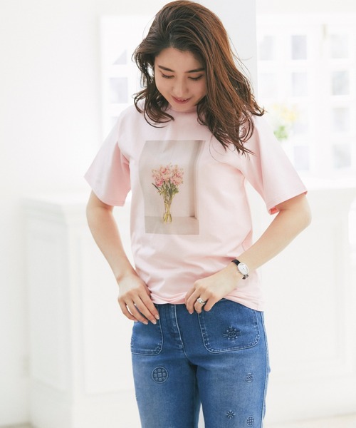 &. NOSTALGIA（アンドドットノスタルジア）の「フォトプリントTシャツ（Tシャツ/カットソー・レディース・ピンク/ホワイト・FREE）」の8枚目の写真