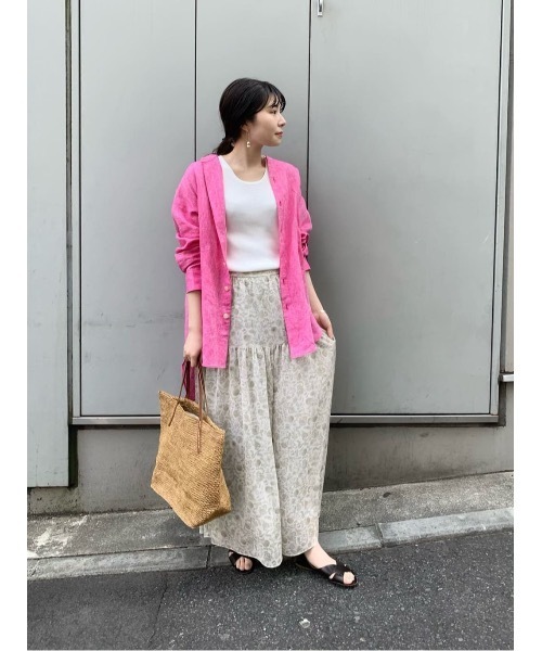 BEARDSLEY（ビアズリー）の「ボタニカルフラワーティアードバギーパンツ（その他パンツ・レディース・カーキ/オレンジ・FREE）」の5枚目の写真