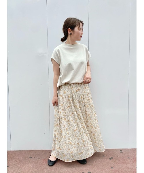 BEARDSLEY（ビアズリー）の「ボタニカルフラワーティアードバギーパンツ（その他パンツ・レディース・カーキ/オレンジ・FREE）」の7枚目の写真