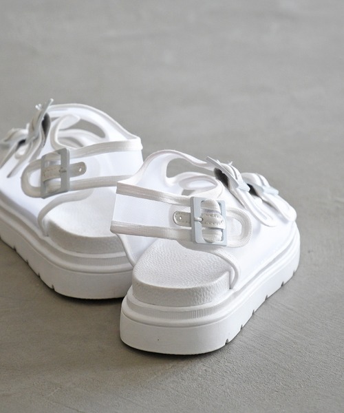 ホワイト/24cm スポーツサンダル　バックル付き ホワイト/24cm スポーツサンダル バックル付き ホワイト/24cm