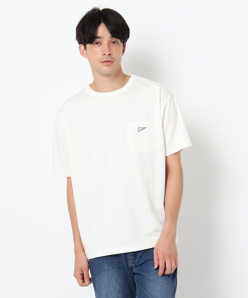 THE SHOP TK （ザ ショップ ティーケー ）の「◆【洗ってもヘタらない】タフTシャツ（Tシャツ/カットソー・メンズ・チャコールグレー/オリーブ/オレンジ/ライトパープル/ライトブルー/ホワイト系7/オフホワイト・02/03/04）」の2枚目の写真