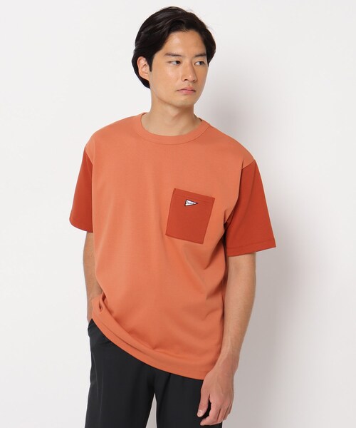 THE SHOP TK （ザ ショップ ティーケー ）の「◆【洗ってもヘタらない】タフTシャツ（Tシャツ/カットソー・メンズ・チャコールグレー/オリーブ/オレンジ/ライトパープル/ライトブルー/ホワイト系7/オフホワイト・02/03/04）」の7枚目の写真