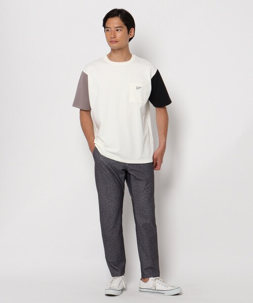 THE SHOP TK （ザ ショップ ティーケー ）の「◆【洗ってもヘタらない】タフTシャツ（Tシャツ/カットソー・メンズ・チャコールグレー/オリーブ/オレンジ/ライトパープル/ライトブルー/ホワイト系7/オフホワイト・02/03/04）」の13枚目の写真