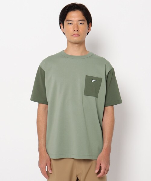 THE SHOP TK （ザ ショップ ティーケー ）の「◆【洗ってもヘタらない】タフTシャツ（Tシャツ/カットソー・メンズ・チャコールグレー/オリーブ/オレンジ/ライトパープル/ライトブルー/ホワイト系7/オフホワイト・02/03/04）」の17枚目の写真