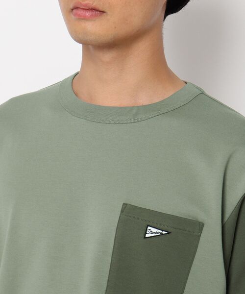 THE SHOP TK （ザ ショップ ティーケー ）の「◆【洗ってもヘタらない】タフTシャツ（Tシャツ/カットソー・メンズ・チャコールグレー/オリーブ/オレンジ/ライトパープル/ライトブルー/ホワイト系7/オフホワイト・02/03/04）」の20枚目の写真