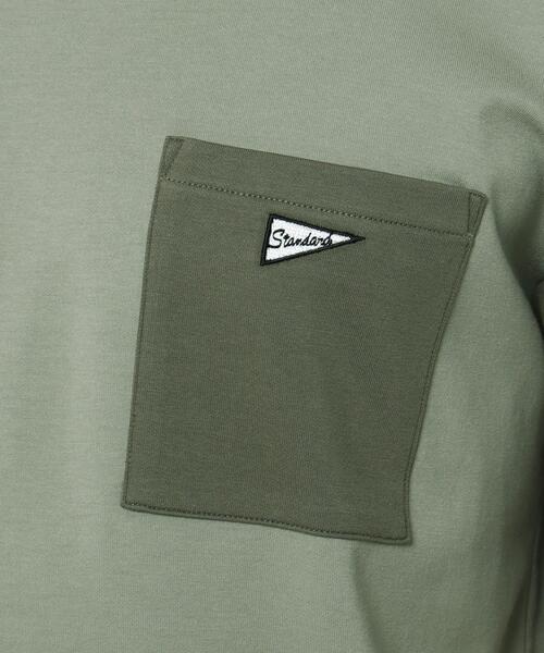 THE SHOP TK （ザ ショップ ティーケー ）の「◆【洗ってもヘタらない】タフTシャツ（Tシャツ/カットソー・メンズ・チャコールグレー/オリーブ/オレンジ/ライトパープル/ライトブルー/ホワイト系7/オフホワイト・02/03/04）」の21枚目の写真