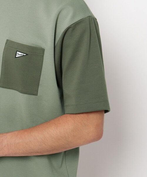 THE SHOP TK （ザ ショップ ティーケー ）の「◆【洗ってもヘタらない】タフTシャツ（Tシャツ/カットソー・メンズ・チャコールグレー/オリーブ/オレンジ/ライトパープル/ライトブルー/ホワイト系7/オフホワイト・02/03/04）」の22枚目の写真