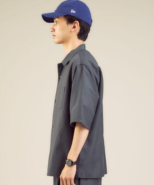 green label relaxing（グリーンレーベルリラクシング）の「OLT＜ 機能 / 手洗い可 ＞ ウォッシャブル TWLNN ワイドカラー 半袖 シャツ（シャツ/ブラウス・メンズ・パープル/ネイビー/オリーブ・SMALL/MEDIUM/LARGE/X-LARGE）」の12枚目の写真