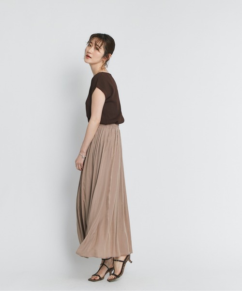 RIVE DROITE（リヴドロワ）の「柔らかく軽やかな印象　レーヨン混ギャザースカート（スカート・レディース・ベージュ/グリーン系その他/チャコールグレー/バイオレット・FREE）」の11枚目の写真