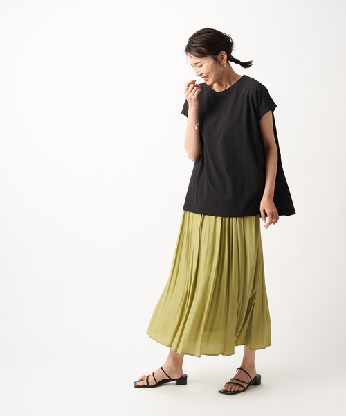 RIVE DROITE（リヴドロワ）の「柔らかく軽やかな印象　レーヨン混ギャザースカート（スカート・レディース・ベージュ/グリーン系その他/チャコールグレー/バイオレット・FREE）」の16枚目の写真