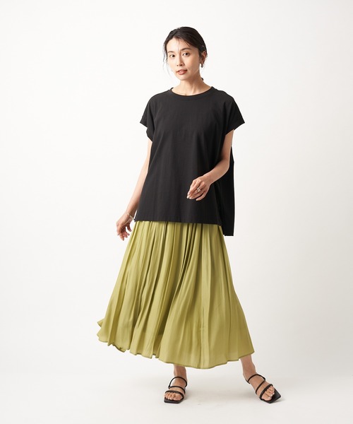 RIVE DROITE（リヴドロワ）の「柔らかく軽やかな印象　レーヨン混ギャザースカート（スカート・レディース・ベージュ/グリーン系その他/チャコールグレー/バイオレット・FREE）」の17枚目の写真
