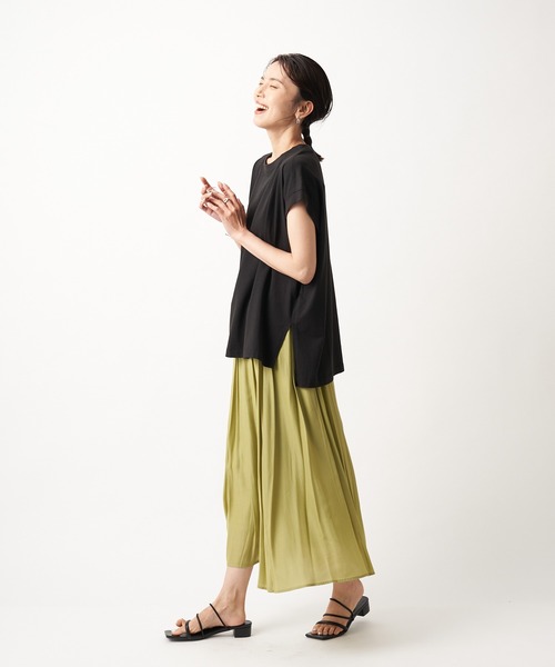 RIVE DROITE（リヴドロワ）の「柔らかく軽やかな印象　レーヨン混ギャザースカート（スカート・レディース・ベージュ/グリーン系その他/チャコールグレー/バイオレット・FREE）」の15枚目の写真