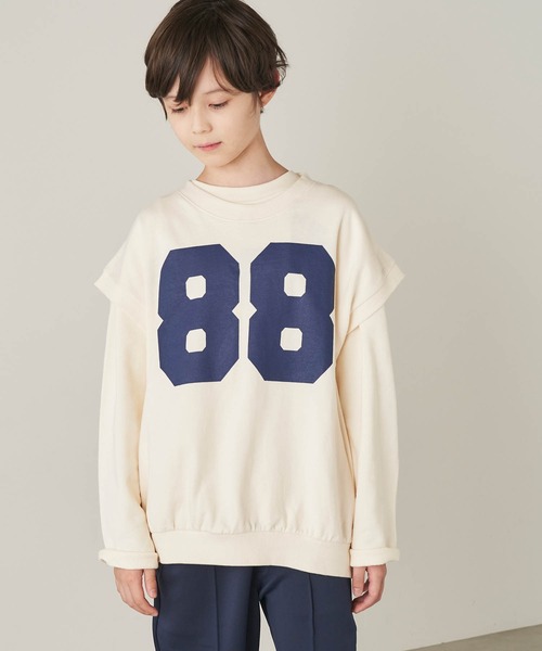 ＆yam（アンドヤム）の「USA裏毛オーバーサイズビッグプリントベスト（ベスト・キッズ・ベージュ/ホワイト/ブルー/ブラック・110-120cm/130-140cm/140-150cm/120-130cm/150-160cm）」の5枚目の写真