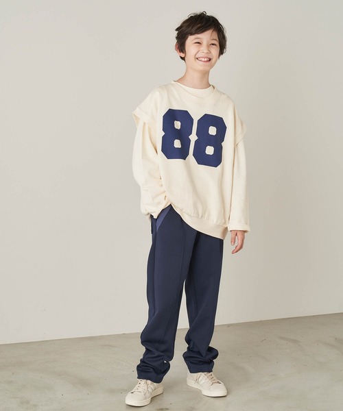 ＆yam（アンドヤム）の「USA裏毛オーバーサイズビッグプリントベスト（ベスト・キッズ・ベージュ/ホワイト/ブルー/ブラック・110-120cm/130-140cm/140-150cm/120-130cm/150-160cm）」の8枚目の写真