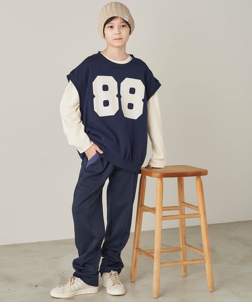 ＆yam（アンドヤム）の「USA裏毛オーバーサイズビッグプリントベスト（ベスト・キッズ・ベージュ/ホワイト/ブルー/ブラック・110-120cm/130-140cm/140-150cm/120-130cm/150-160cm）」の21枚目の写真