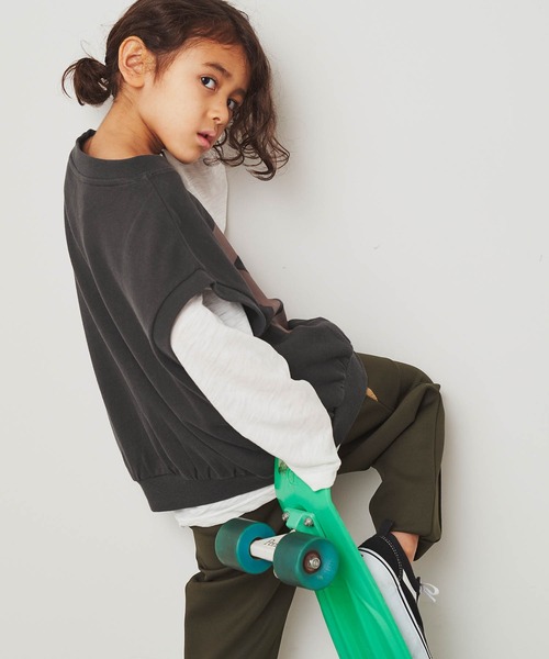 ＆yam（アンドヤム）の「USA裏毛オーバーサイズビッグプリントベスト（ベスト・キッズ・ベージュ/ホワイト/ブルー/ブラック・110-120cm/130-140cm/140-150cm/120-130cm/150-160cm）」の11枚目の写真