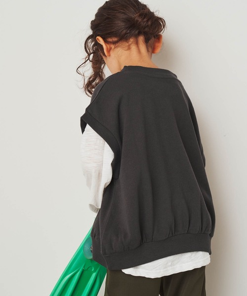 ＆yam（アンドヤム）の「USA裏毛オーバーサイズビッグプリントベスト（ベスト・キッズ・ベージュ/ホワイト/ブルー/ブラック・110-120cm/130-140cm/140-150cm/120-130cm/150-160cm）」の10枚目の写真