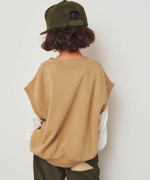 ＆yam（アンドヤム）の「USA裏毛オーバーサイズビッグプリントベスト（ベスト・キッズ・ベージュ/ホワイト/ブルー/ブラック・110-120cm/130-140cm/140-150cm/120-130cm/150-160cm）」の16枚目の写真